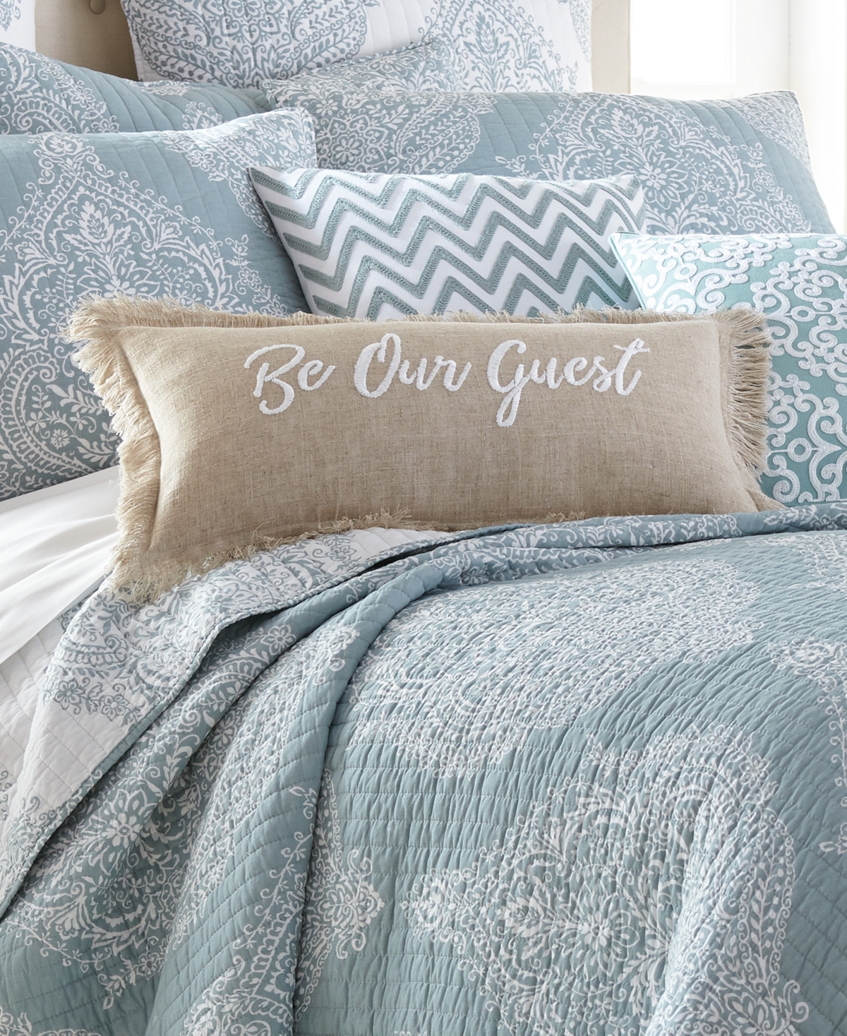 Levtex Pembroke Be Our GuestEmbroidered Pillow,