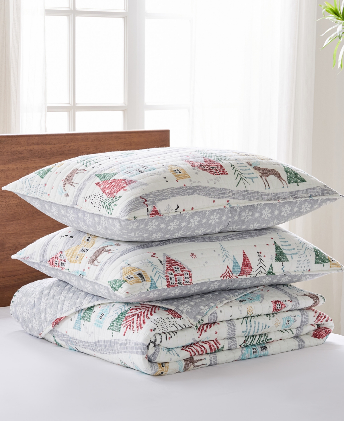 Levtex Joulset Holiday Reversible 3-pc. Quilt Set, King/california King In Red