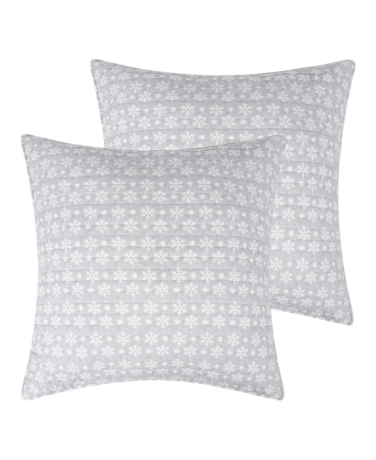 Joulset Holiday Reversible 2-Pc. Sham Set, European - Gray