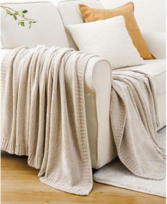 Lifestyle Solid Woven Micro Chenille Throw, 51" x 67"