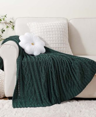 Lifestyle Cable Knit Chenille Throw, 51" x 67"