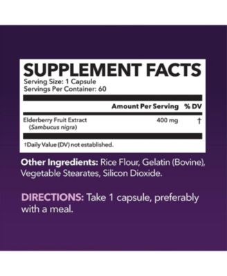 Elderberry Vitamins, Immune System Support Capsules, 60ct