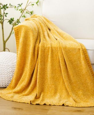 Lifestyle Solid Woven Micro Chenille Throw, 51" x 67"