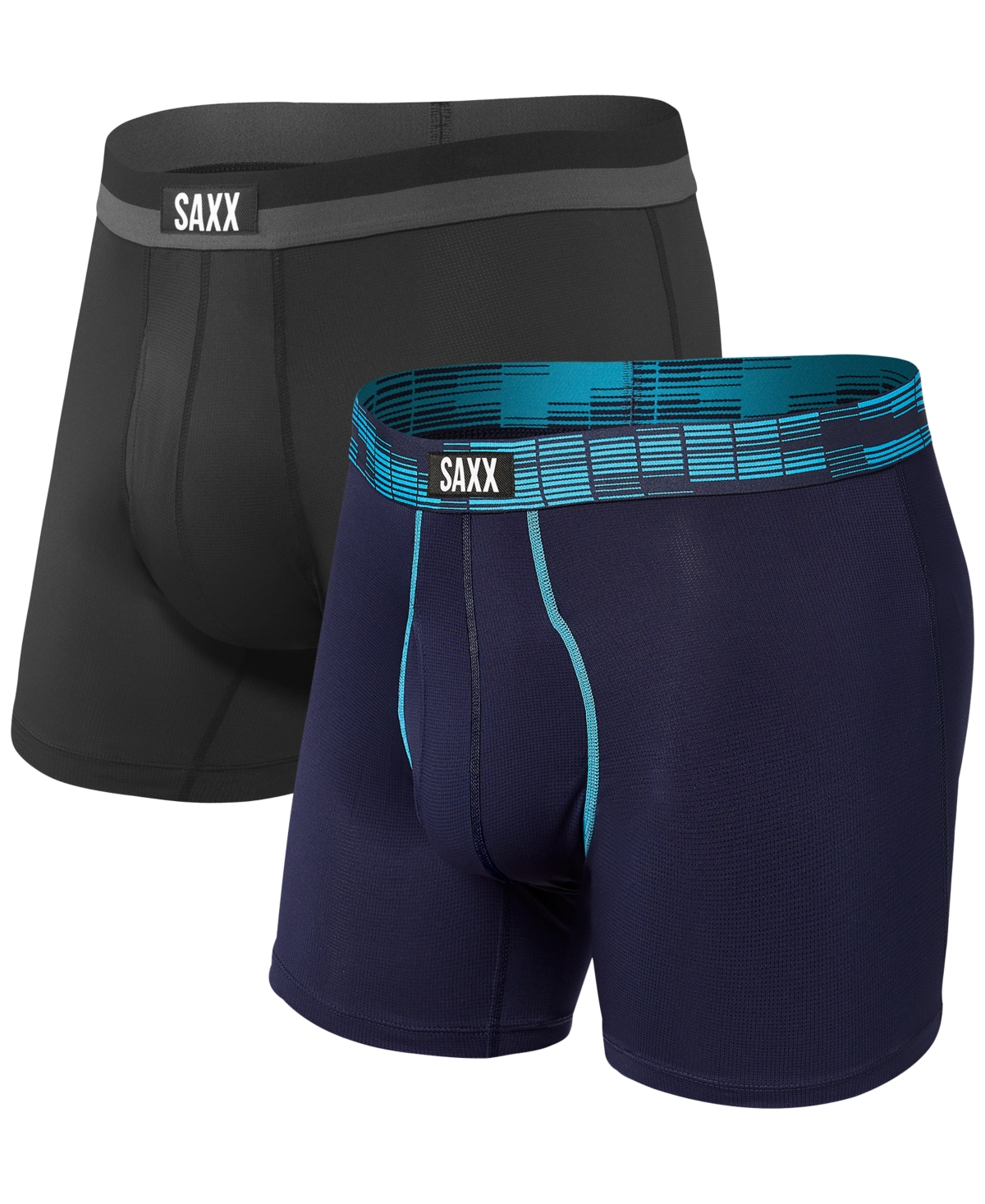 Men's Sport Mesh Slim Fit Boxer Briefs â 2PK - Navy Digi Dna/black