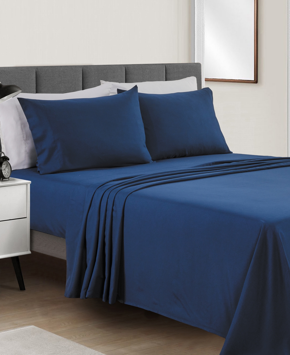 Sunham Microfiber Easy Care Solid -Pc. Sheet Set