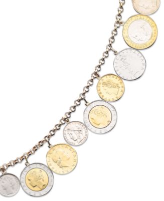 Italian Gold Vermeil Bracelet, Lira Coins Charm Bracelet - Macy's