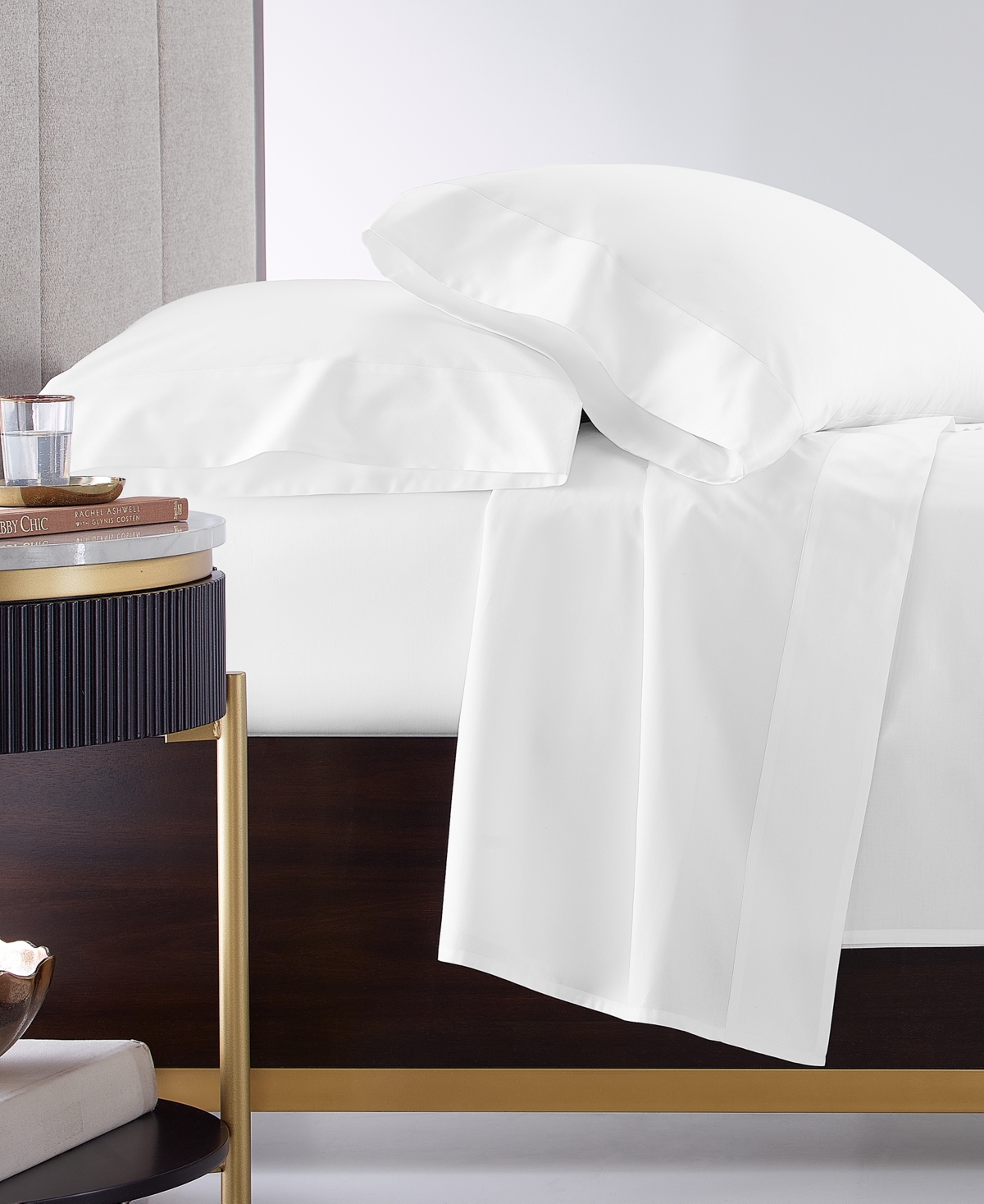 Hotel Collection Italian Percale Sateen Cuff 4-pc. Sheet Set, King, Created For Macy's In White