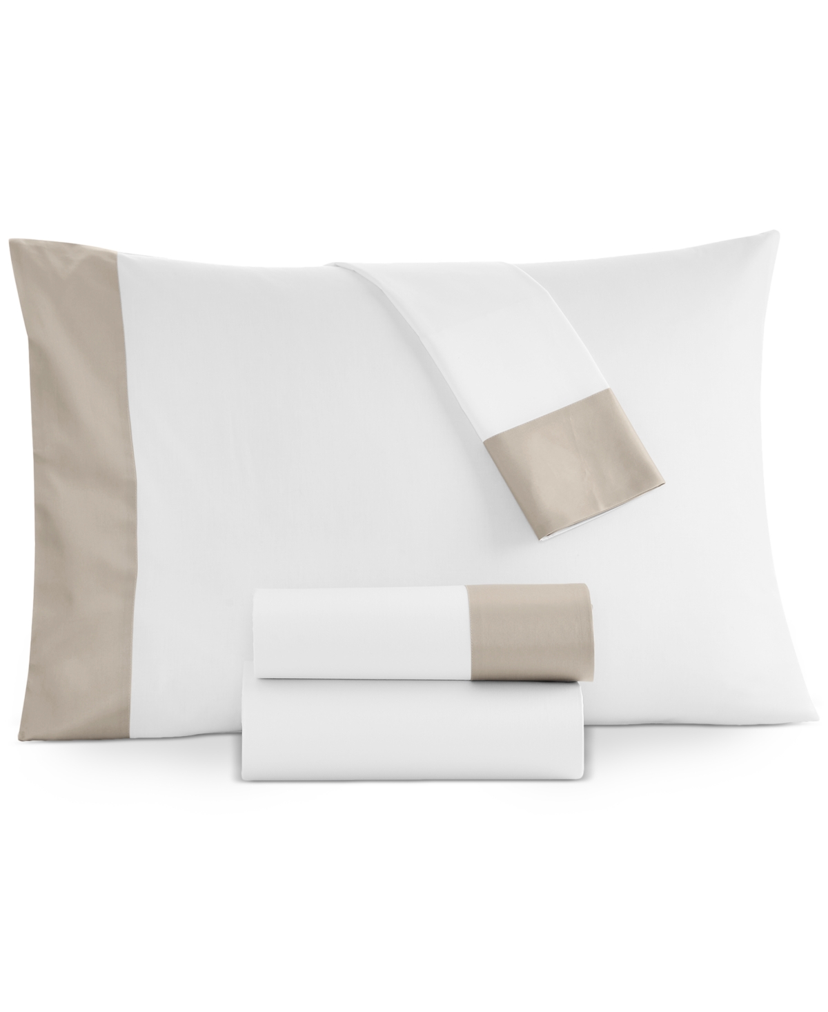 Hotel Collection Italian Percale Sateen Cuff Pillowcase Pair, King, Created For Macy's In Silver