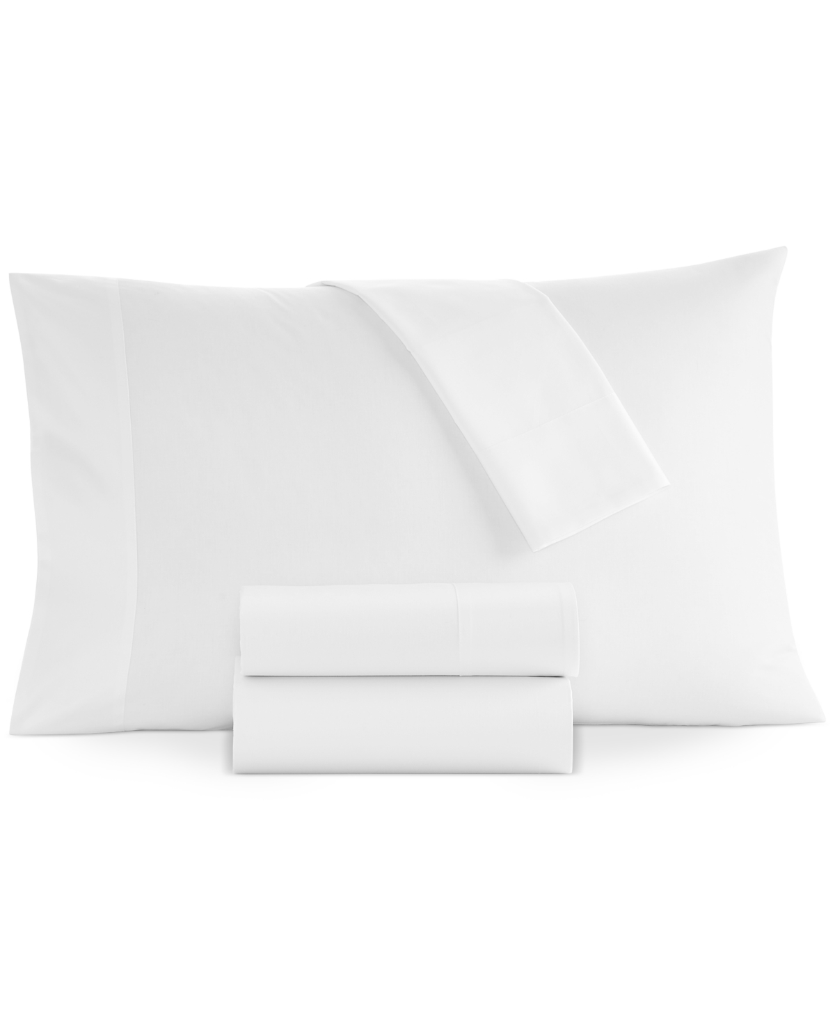 Hotel Collection Italian Percale Sateen Cuff Pillowcase Pair, King, Created For Macy's In Silver