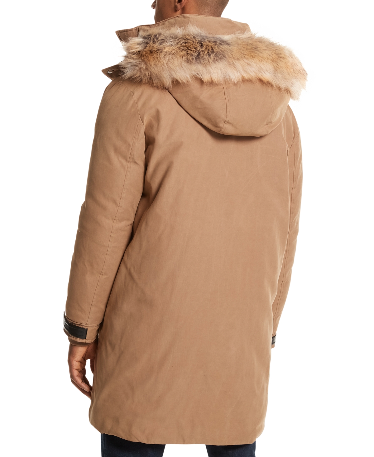 Shop Michael Kors Men's Faux-fur-trim Hooded Parka In Dark Camel