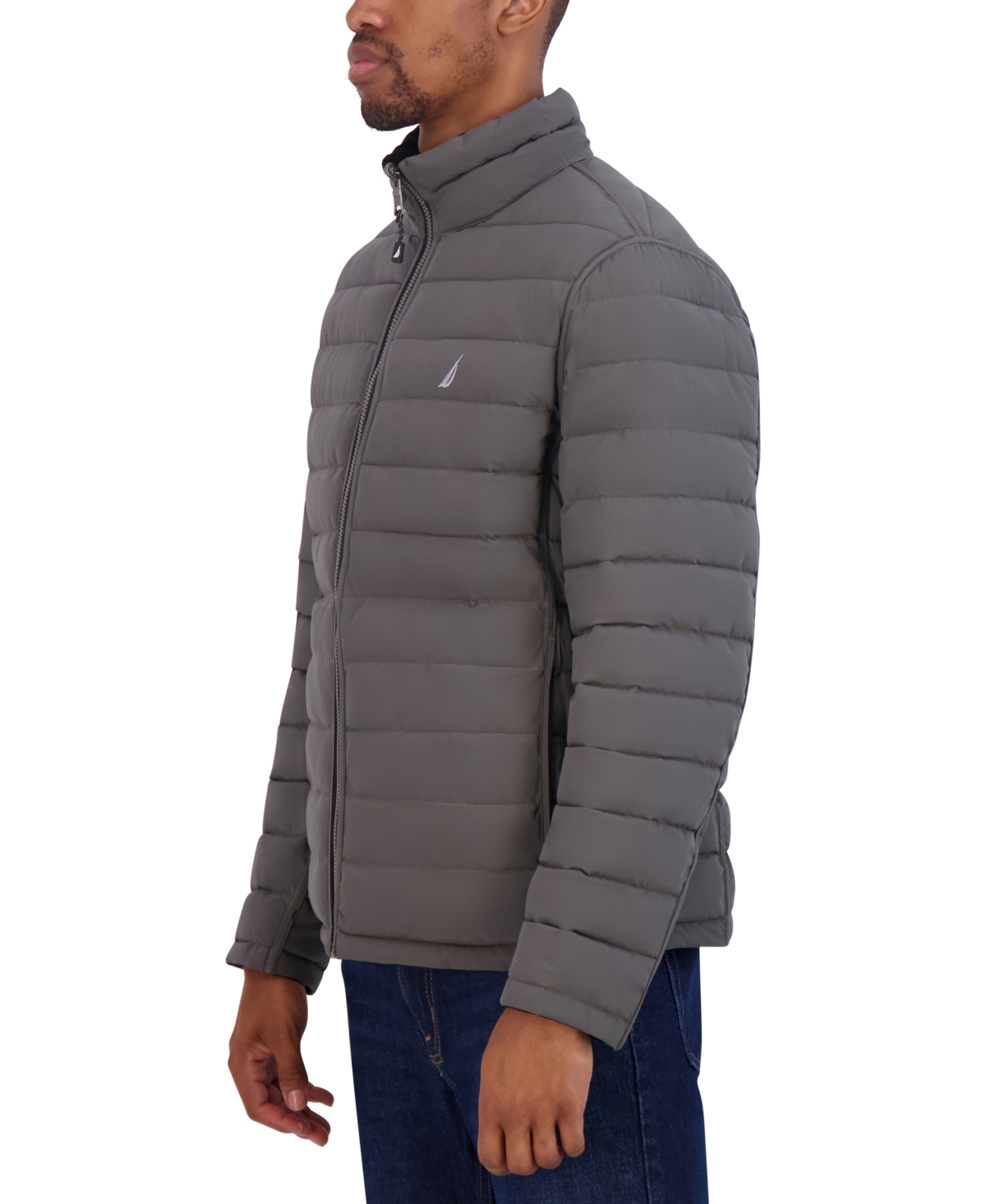 Nautica Men's Reversible Quilted Puffer Jacket In Black,grey