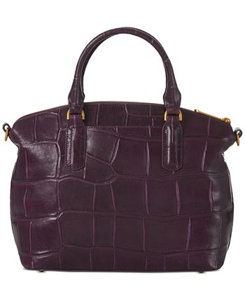 Duxbury Croc Embossed Leather Satchel