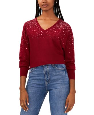 Sam & Jess - Women's V-Neck Long-Sleeve Sweater