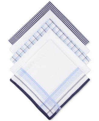 Men's 5-pk. Combination Blue Patterned Handkerchiefs, Created for Macy's