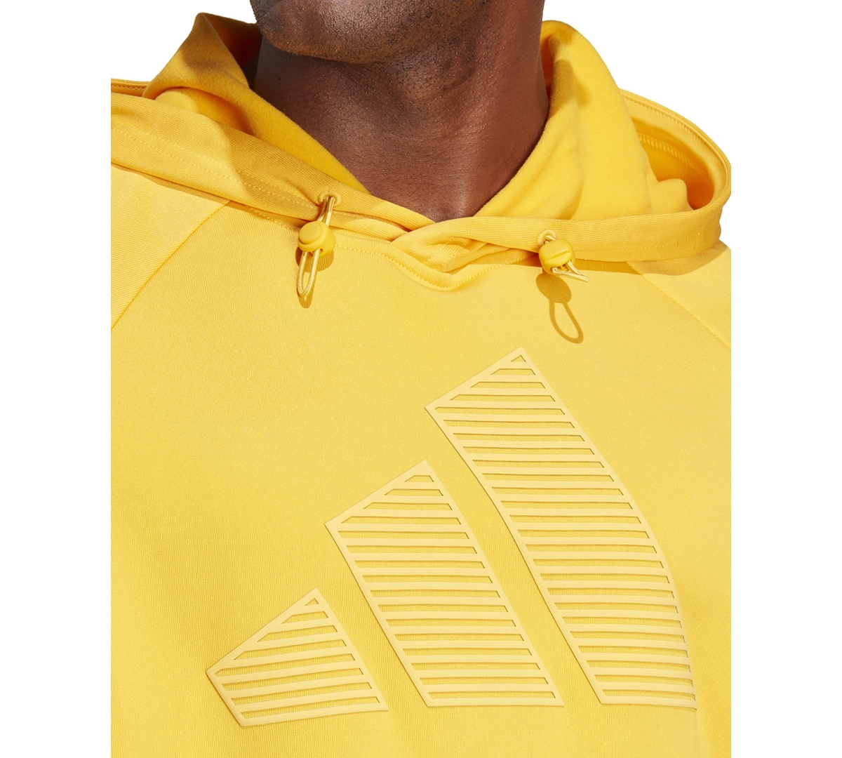 Adidas Originals Men's Game & Go Big Logo Moisture-wicking Training Fleece Hoodie In Active Gold