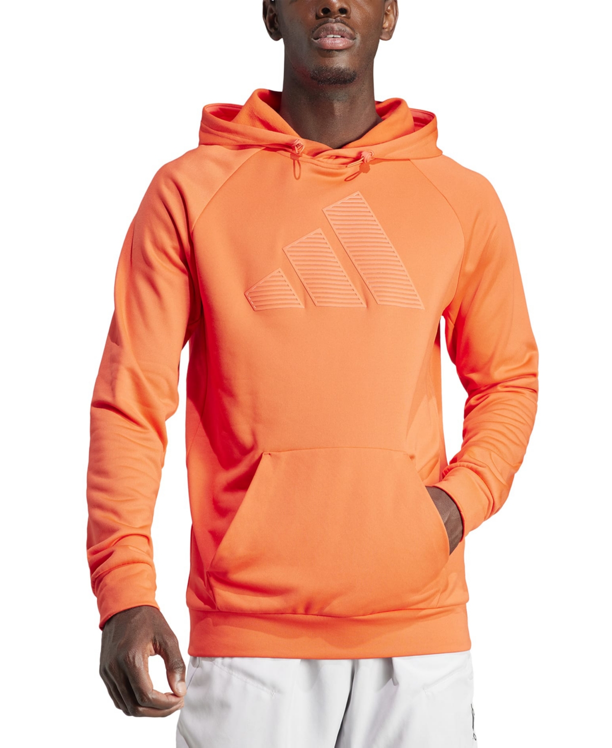 Adidas Originals Men's Game & Go Big Logo Moisture-wicking Training Fleece Hoodie In Bright Red