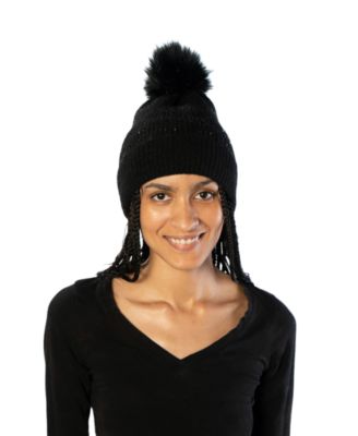 Scattered Crystal Pom Beanie