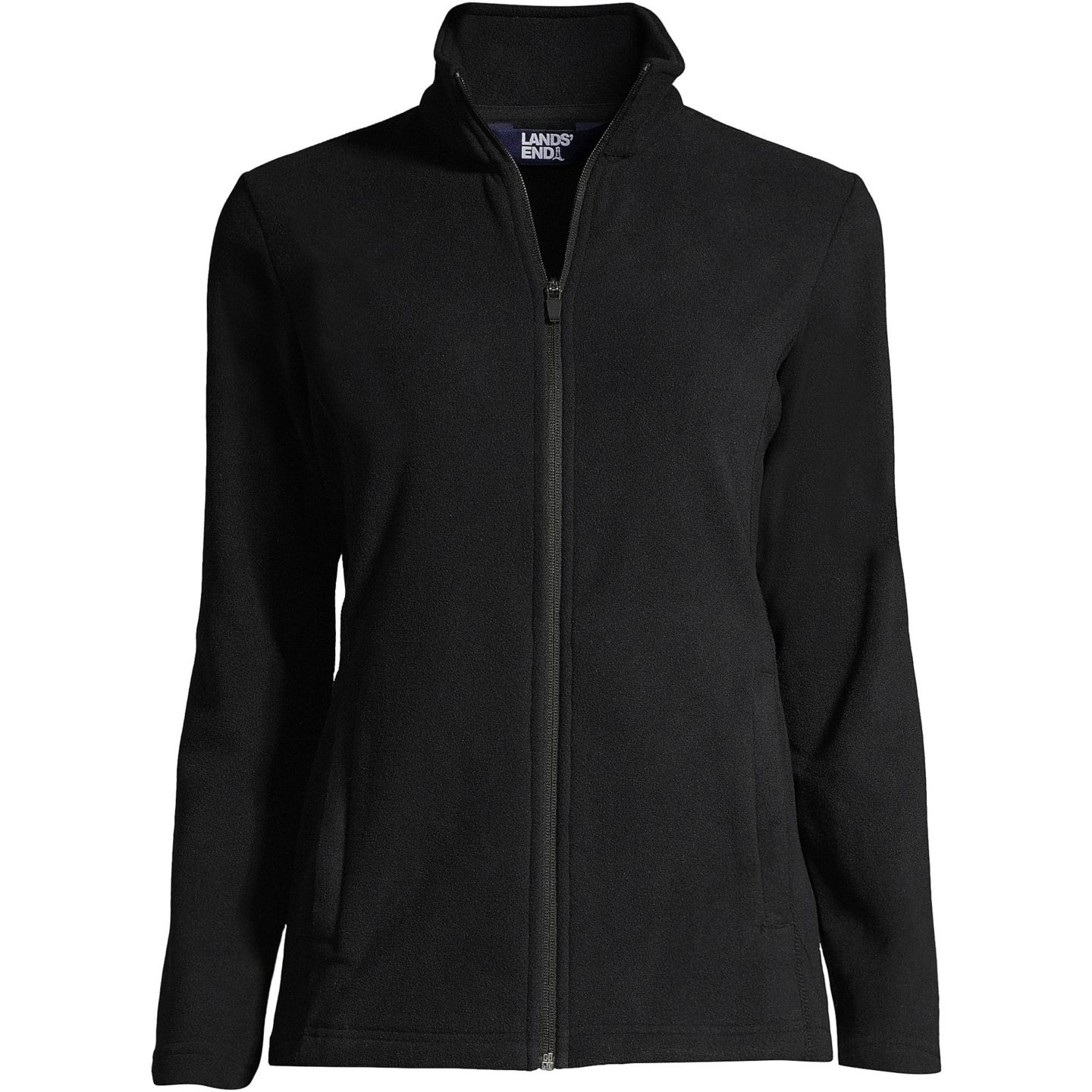 Женская куртка Lands' End Plus Size Anyweather Fleece Full Zip, цвет: Чёрный — фото 4