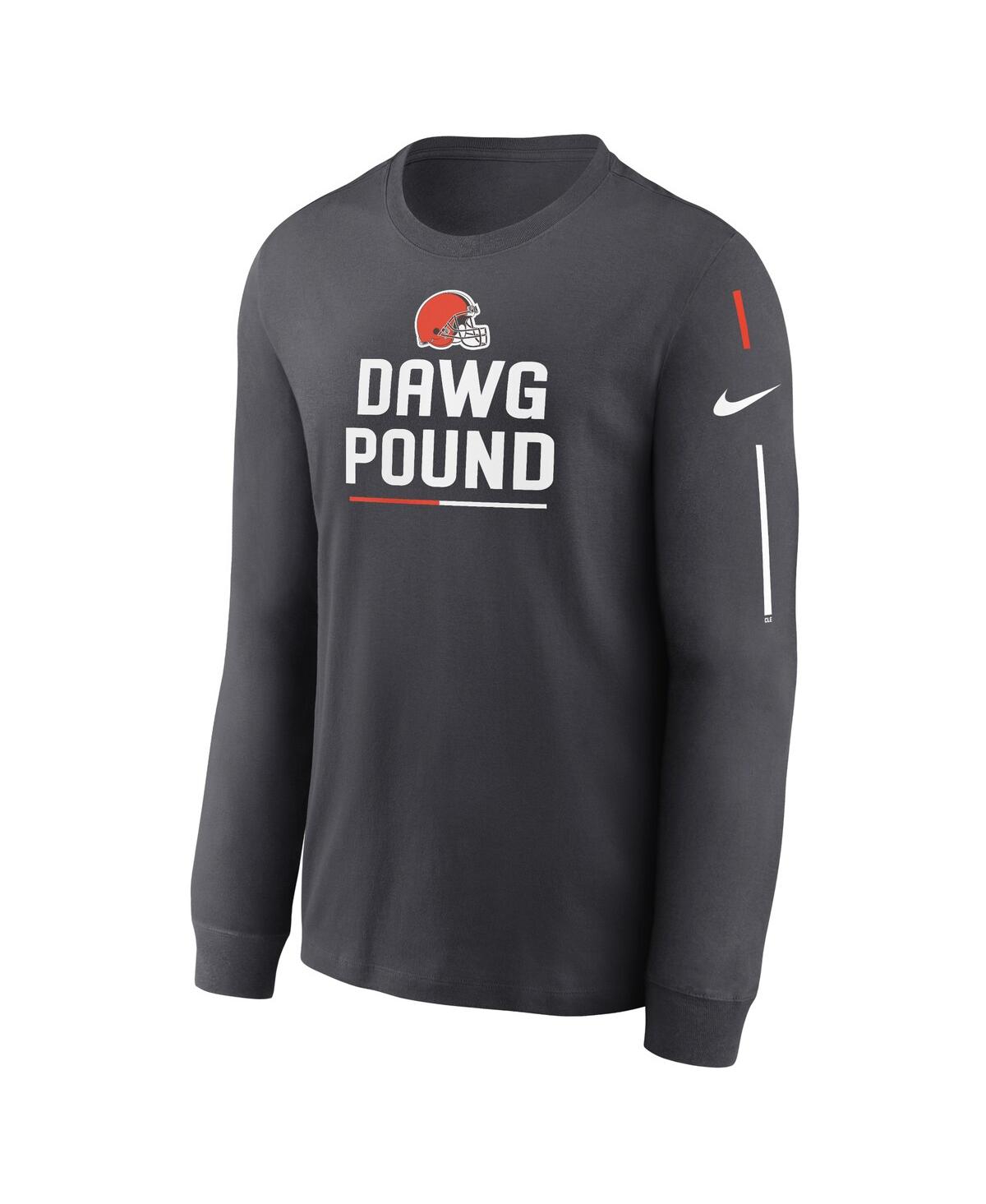 Men's NikeCleveland Browns Team Slogan Long Sleeve T-shirt - Anthracite