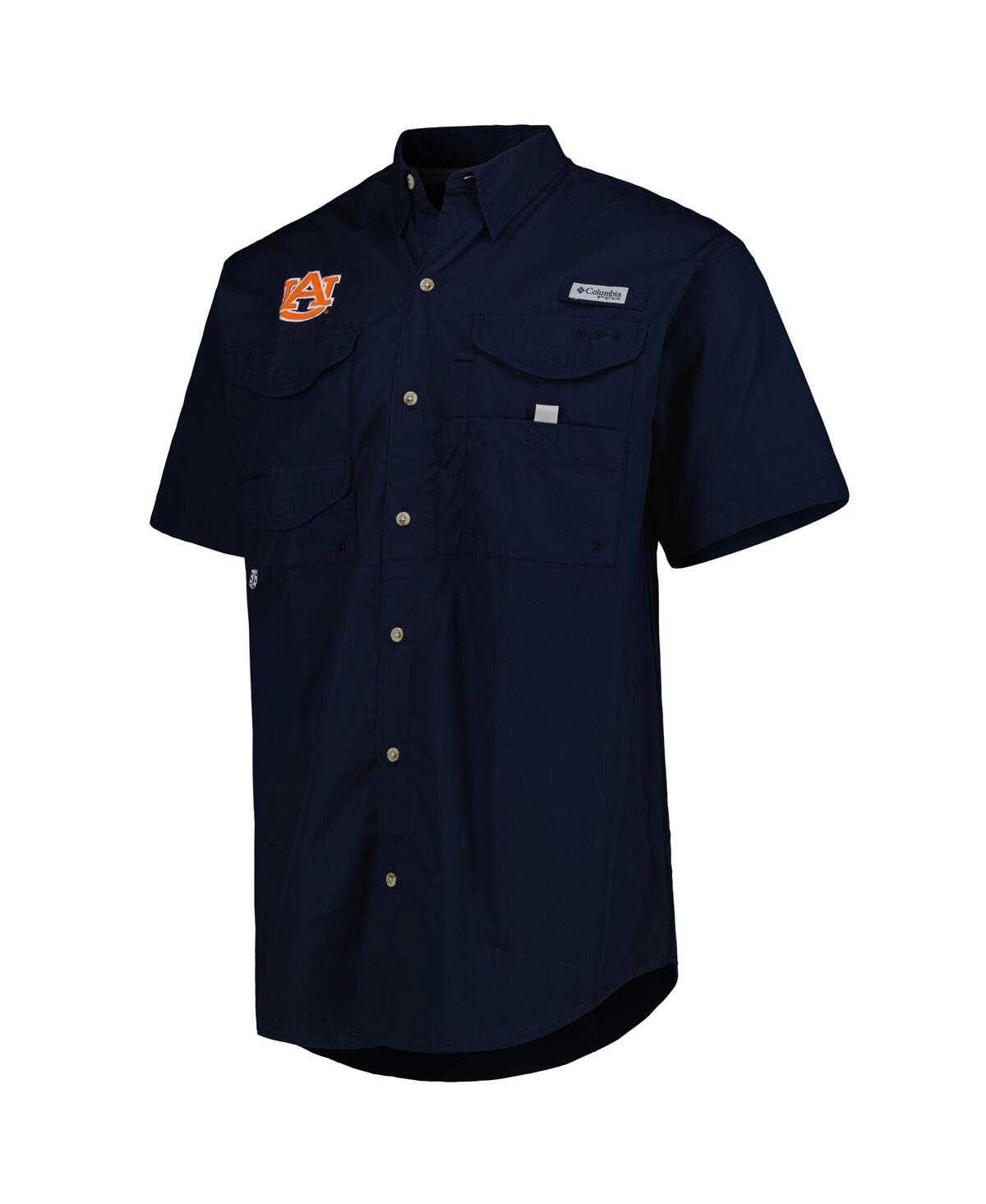 Shop Columbia Men's  Navy Auburn Tigers Bonehead Button-up Shirt