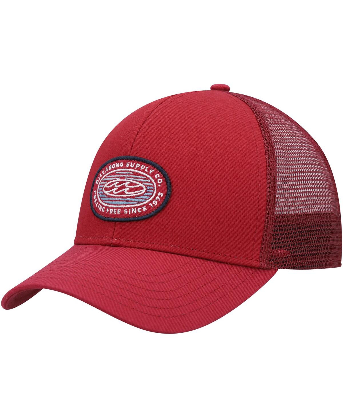 Men's Billabong Red Walled Trucker Adjustable Snapback Hat - Red