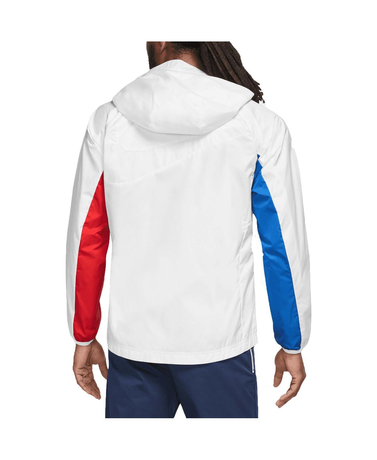Shop Nike Men's  White Barcelona Awf Raglan Full-zip Hoodie Jacket