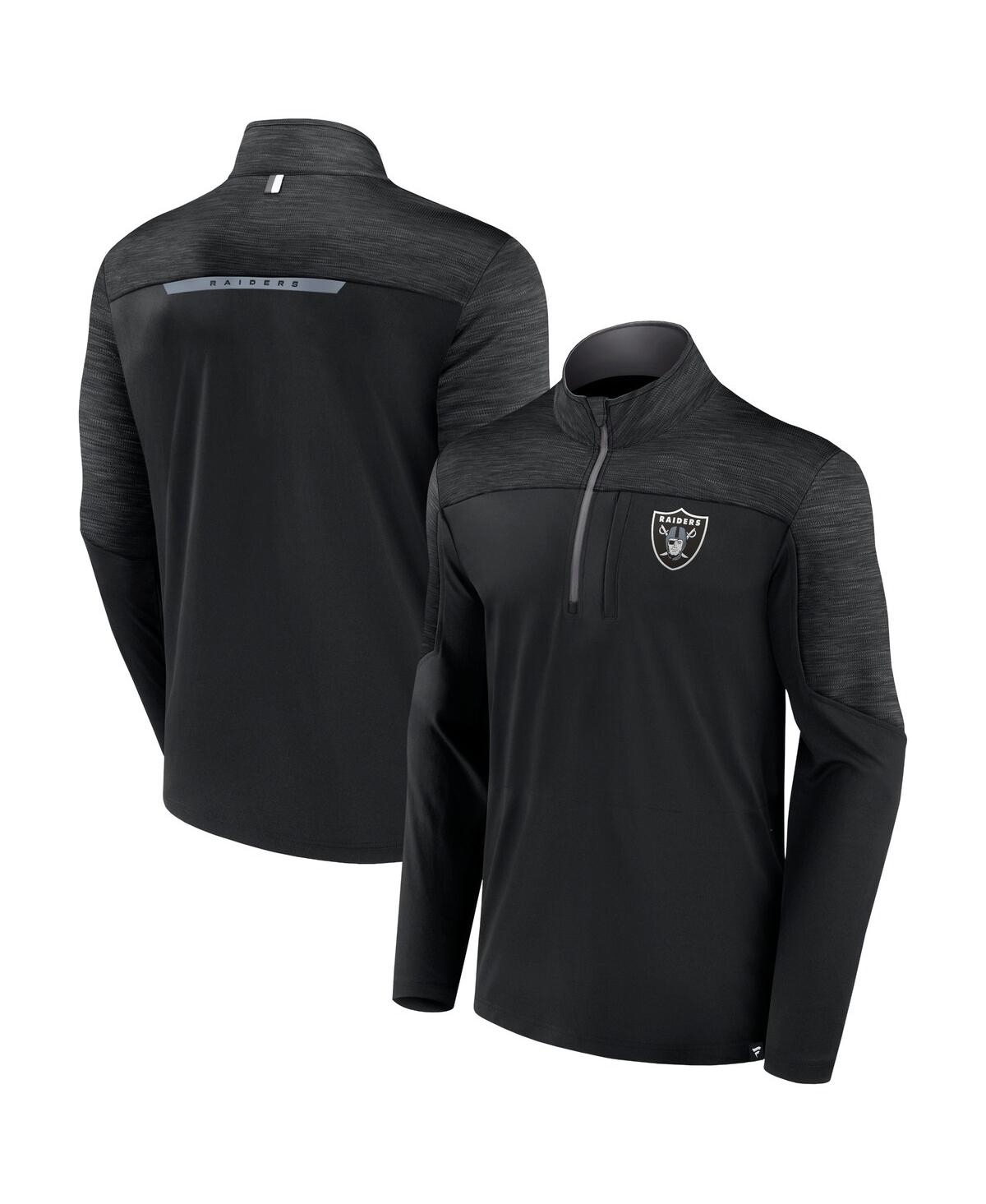 Fanatics Branded Black Las Vegas Raiders Defender Half-zip Top In Black