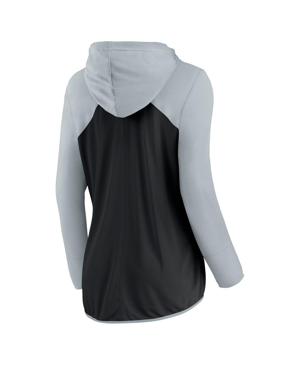 Fanatics Women's  Black, Silver Las Vegas Raiders Forever Fan Full-zip Hoodie In Black,silver