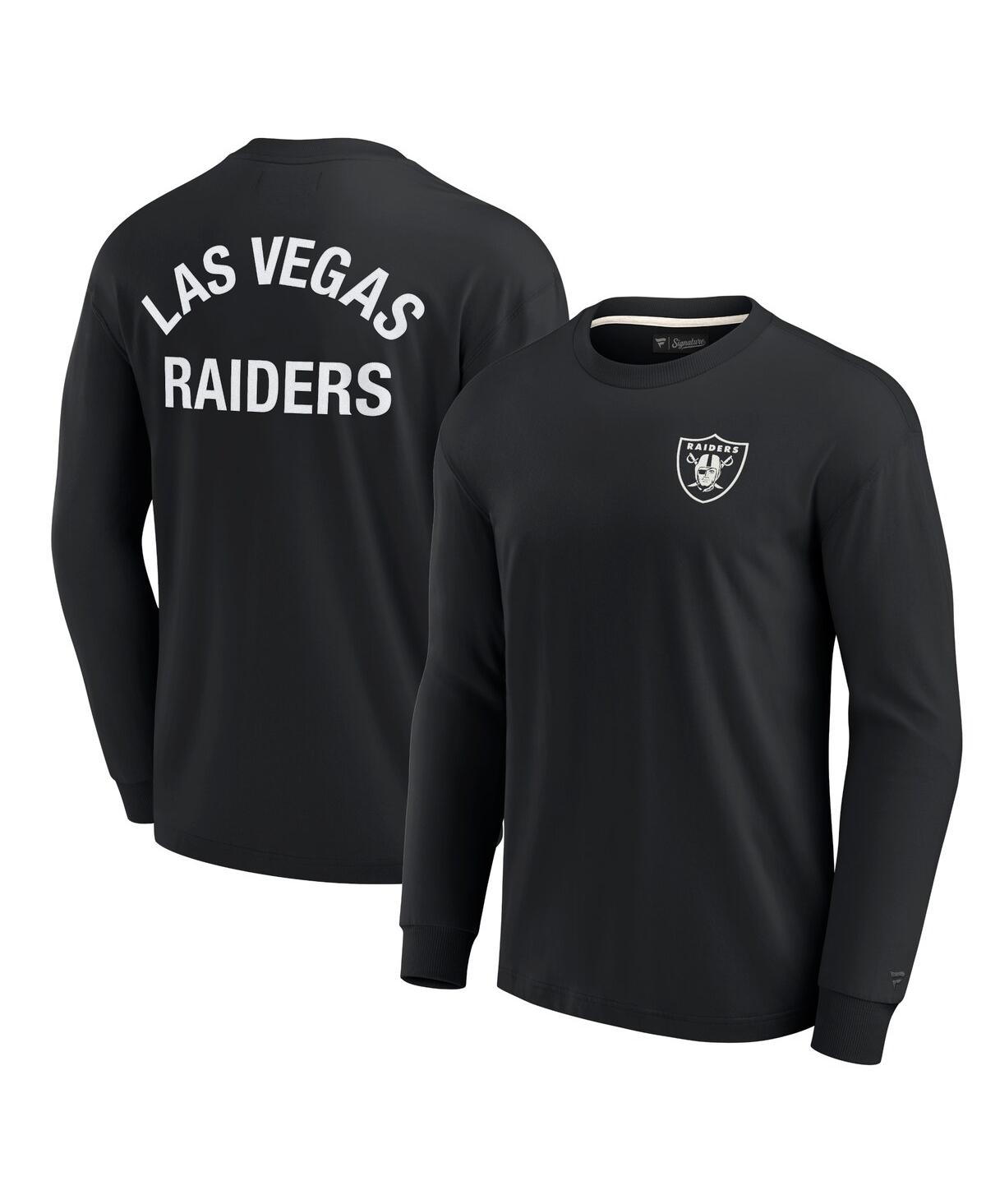 Fanatics Signature Men's And Women's  Black Las Vegas Raiders Super Soft Long Sleeve T-shirt In Black