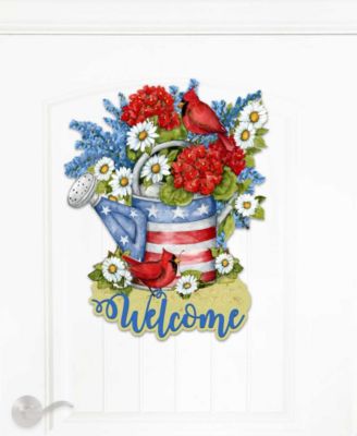 Holiday Wooden Door Decor Wall Decor American Watering Can S. Winget