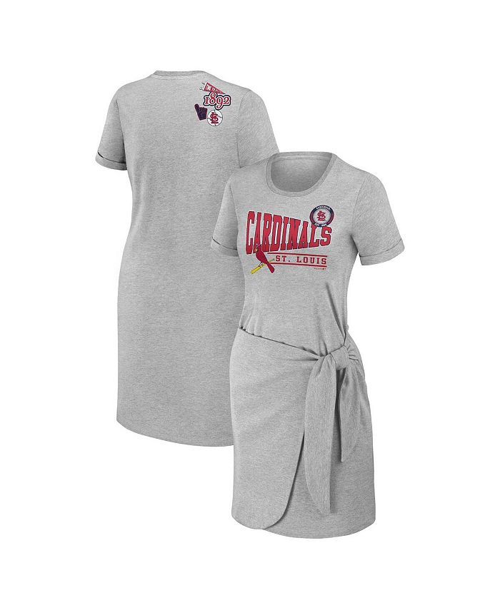WEAR by Erin Andrews Women's WEAR by Erin Andrews Heather Gray St. Louis  Cardinals Knotted T-Shirt Dress
