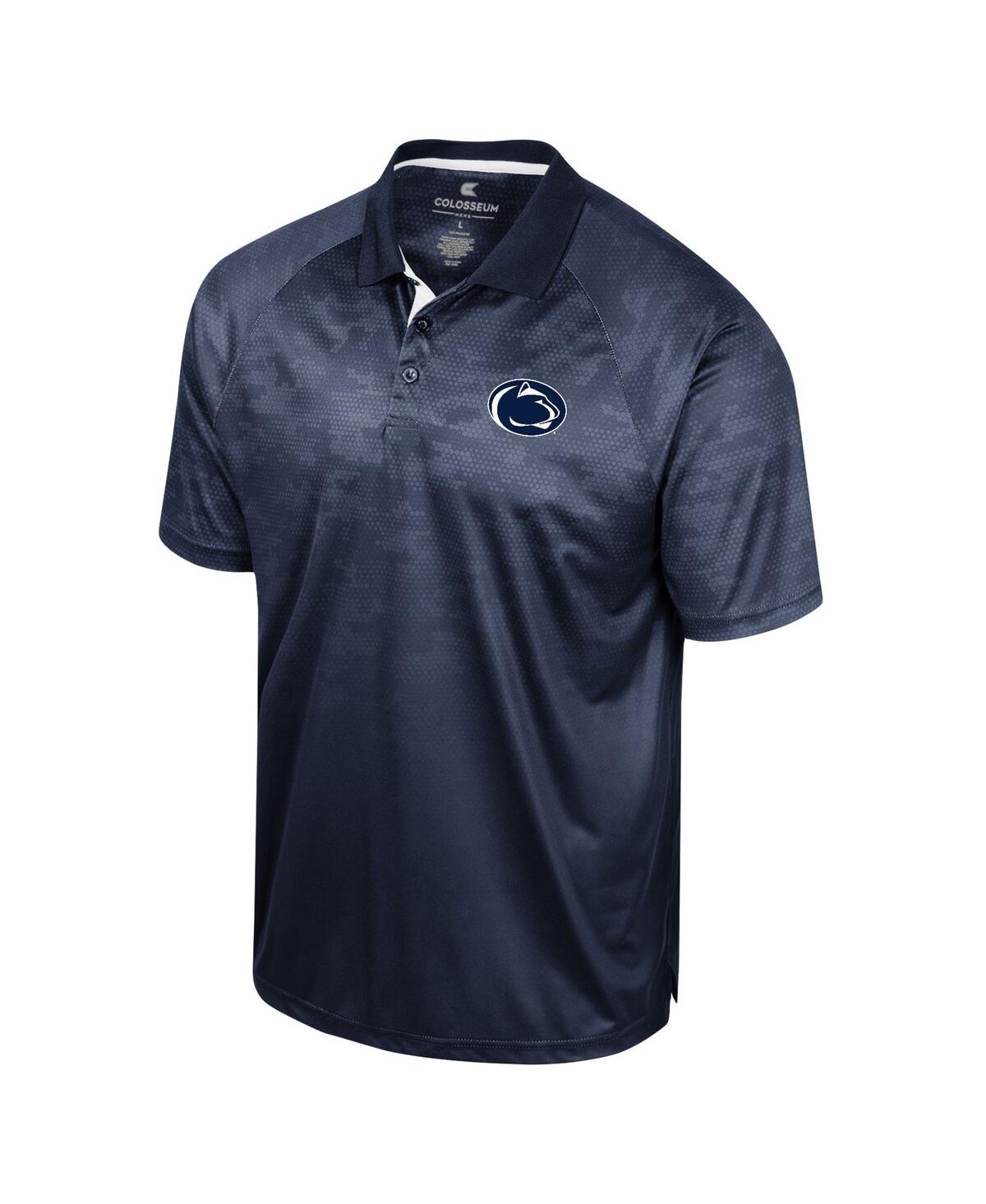 Colosseum Men's  Navy Penn State Nittany Lions Honeycomb Raglan Polo Shirt In Navy