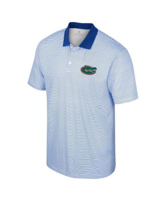 Men's White, Royal Florida Gators Print Stripe Polo Shirt