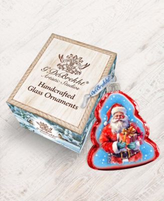 Santa's Gift Keepsake Holiday Mercury Glass Ornaments G. DeBrekht