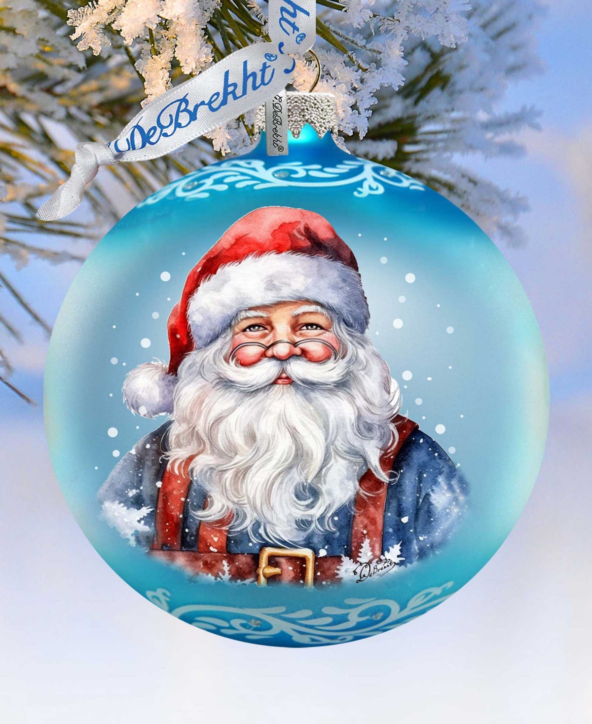 Designocracy Santa's Magical Presence Ball Christmas Mercury Glass Ornaments G. Debrekht In Multi Color
