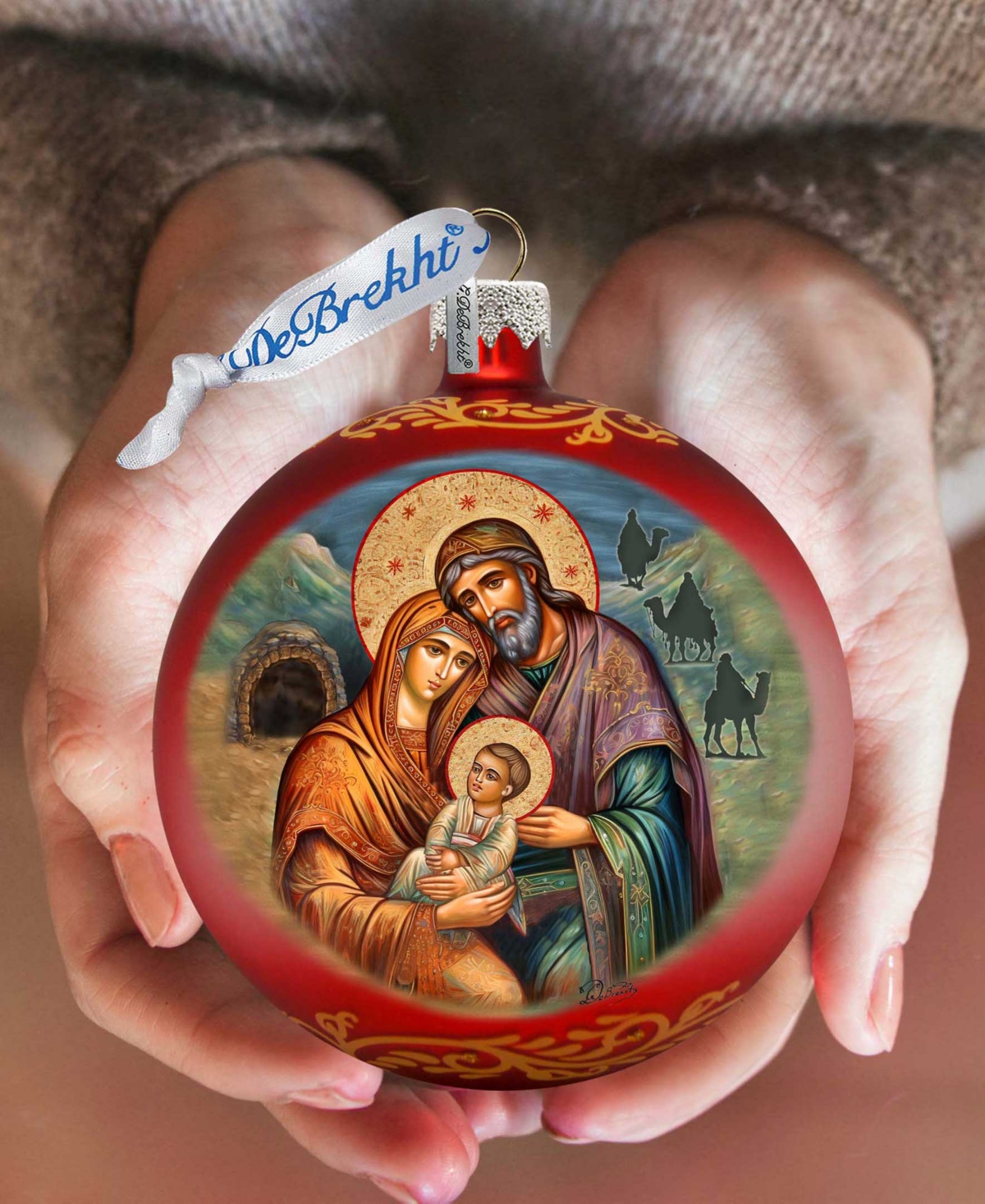 Shop Designocracy The Nativity Of Our Lord Ball Holiday Mercury Glass Ornaments G. Debrekht In Multi Color