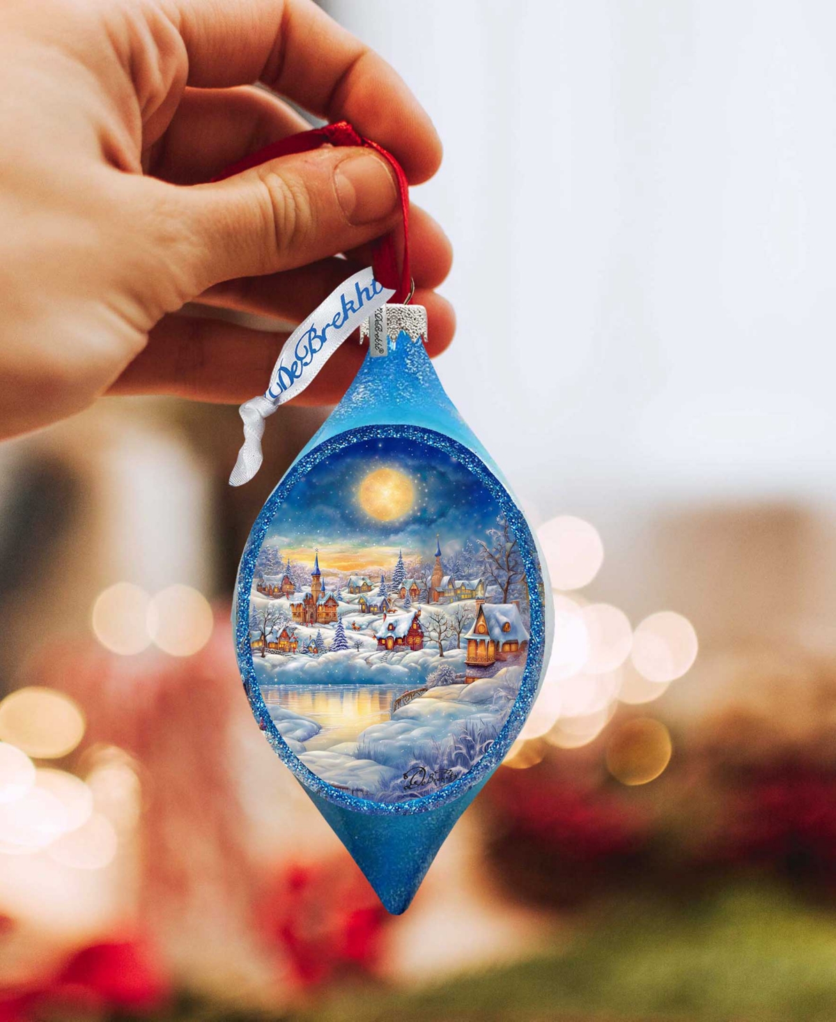 Designocracy Magic Christmas Night Drop Christmas Mercury Glass Ornaments G. DeBrekht