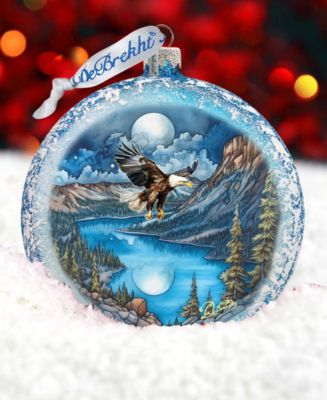 Flying Eagle Mercury Glass Christmas Ornaments G. DeBrekht