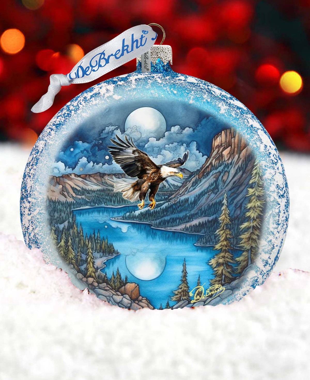 Designocracy Flying Eagle Mercury Glass Christmas Ornaments G. Debrekht In Multi Color