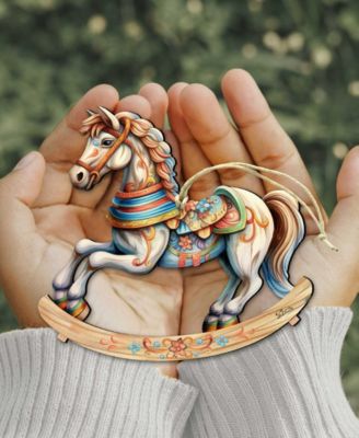Rocking Horse Christmas Wooden Ornaments Holiday Decor G. DeBrekht