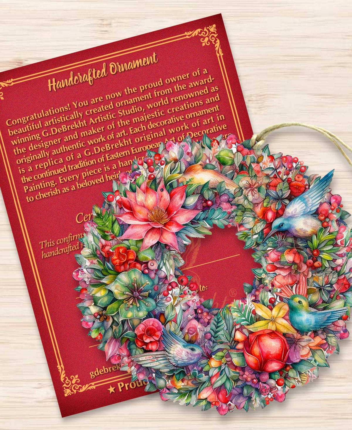 Designocracy Holiday Wooden Ornaments Summer Blooms Wreath Home Decor G. Debrekht In Multi Color