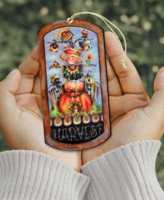 Holiday Wooden Ornaments Harvest Pumpkin Scarecrow Home Decor J. Mills-Price