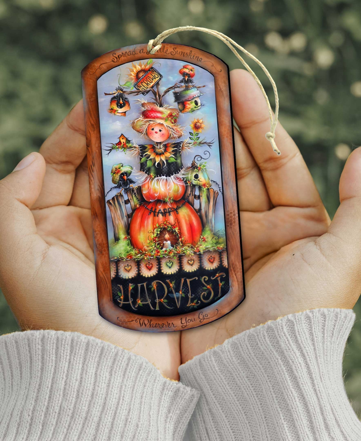 Designocracy Holiday Wooden Ornaments Harvest Pumpkin Scarecrow Home Decor J. Mills-price In Multi Color