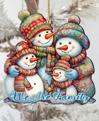 Snowmen Family Christmas Wooden Ornaments Holiday Decor G. DeBrekht