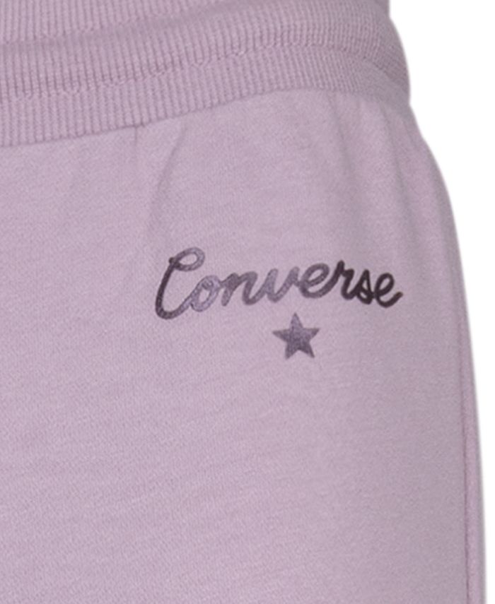 Converse Big Girls Shine High Rise Flare Jogger Pants - Macy's