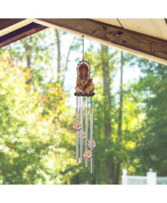 23" Long Indian Chief Round Top Wind Chime Native American