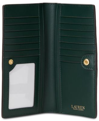 Boxed Crosshatch Leather Slim Snapped-Closure Wallet