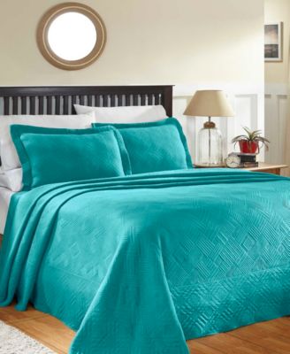 Geometric Fret Textured Jacquard Matelasse All-Season 2-Piece Bedspread Set, Twin