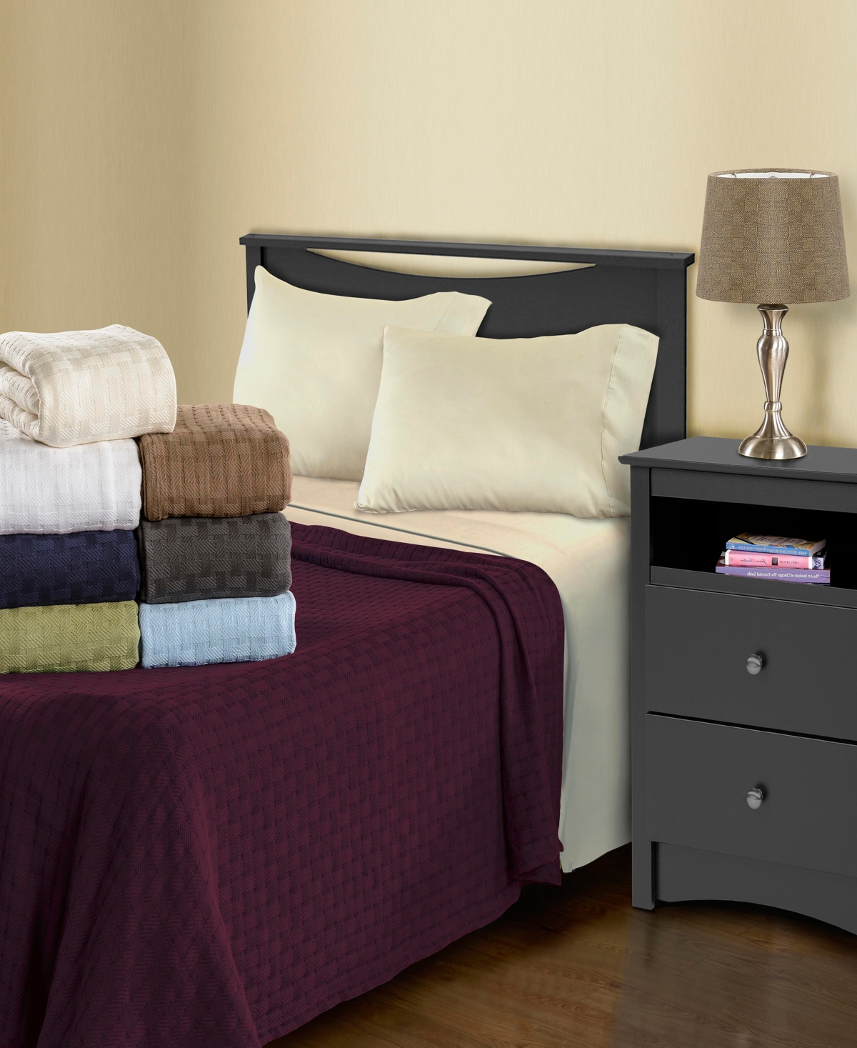 Superior Basket Weave All Season Cotton Blanket,