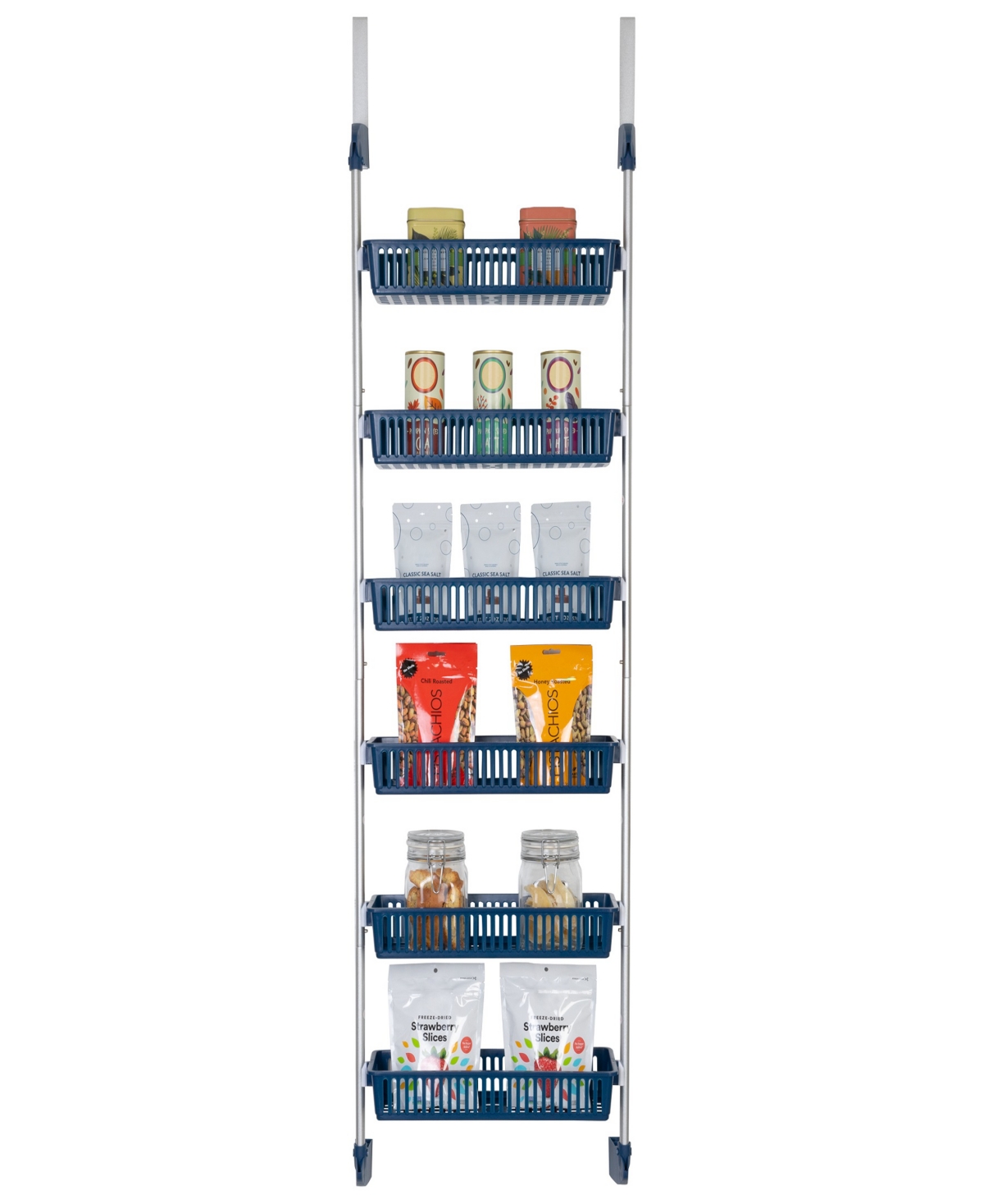 Shop Smart Design 6-tier Over-the-door Hanging Pantry Organizer With Full Baskets In Blue